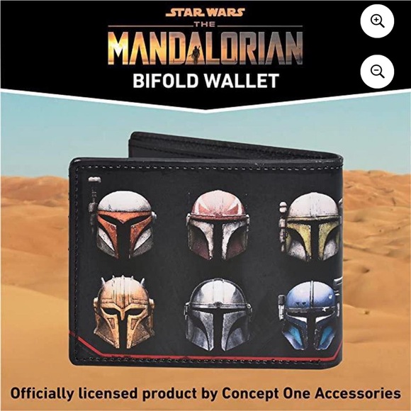 Star Wars Mandalorian Bifold Wallet with Tin Case NIB Concept One - Picture 5 of 7